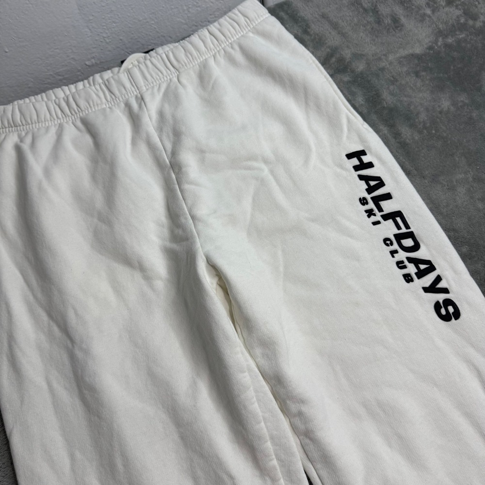 Halfdays Ski Club White Logo Embroidered Heavyweight Sweatpants Joggers Size 2 - Picture 3 of 11